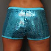 Sequin Shorts - Turquoise